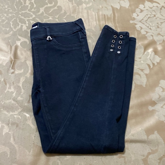 True Religion eyelet runway leggings.  Faded black with no call outs. - Picture 1 of 8